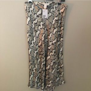 H&M Satin Bias Cut Midi Skirt